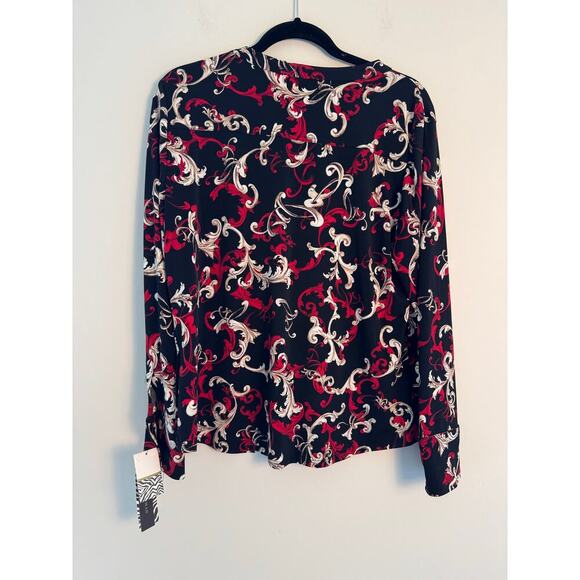 Dana Buchman Women’s Black, Red, Gold button down size XL NWT - Picture 5 of 6
